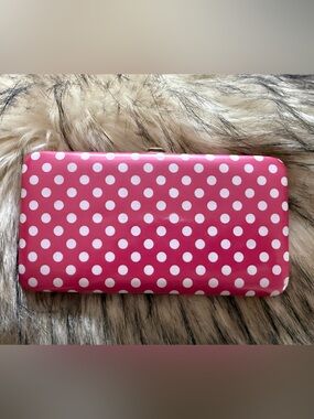 Pink Polka Dot Clutch Wallet